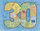 Birthday LifeMap in the shape of the number 30